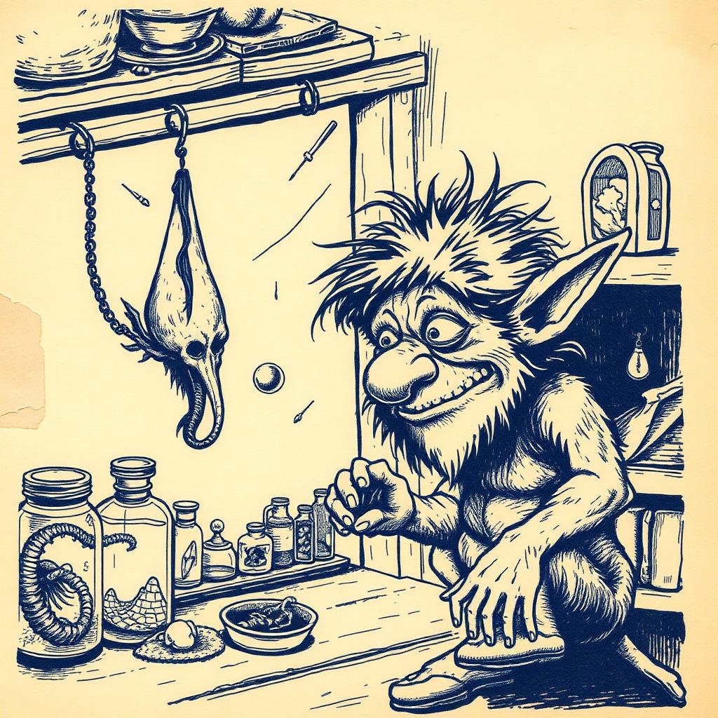 Curiosities drawer illustration