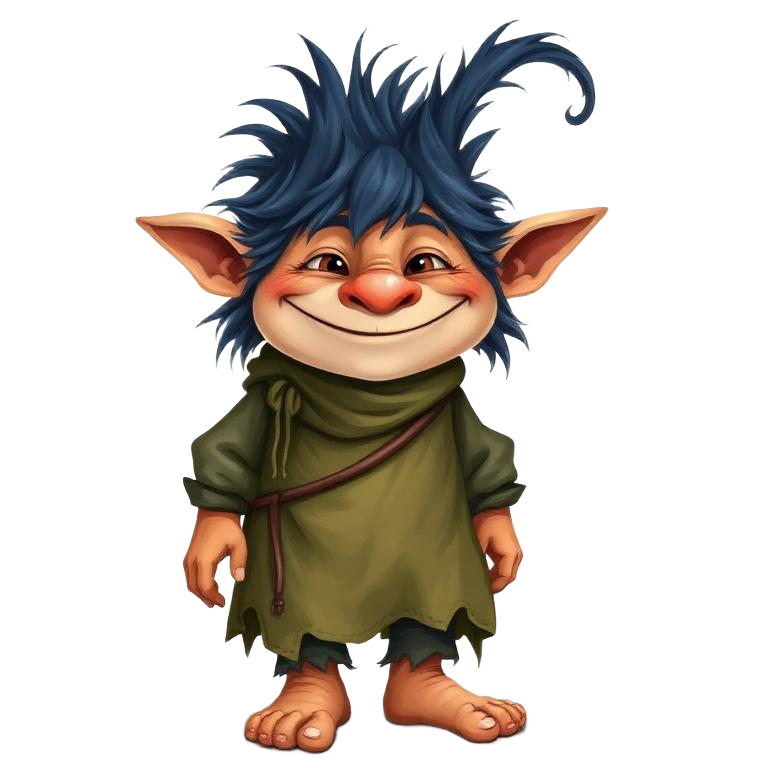 A small friendly troll — your guidebook mascot