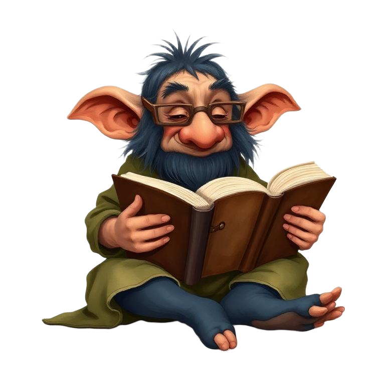 A small friendly troll — your guidebook mascot